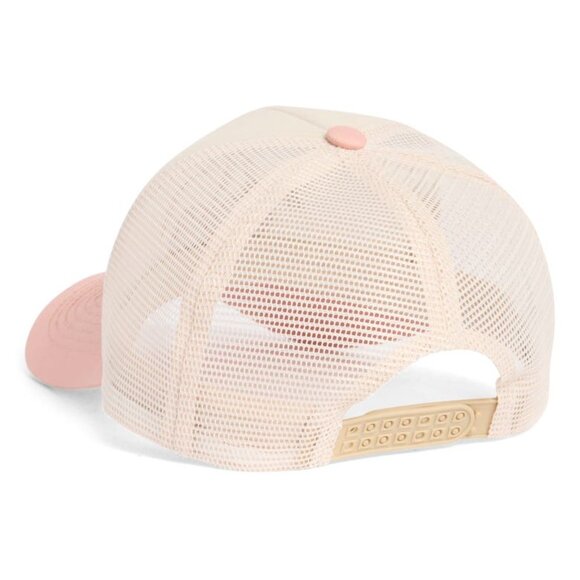 NWT Worn / West Cherry Embroidered Trucker Hat Cream & Pastel Pink - Picture 2 of 4